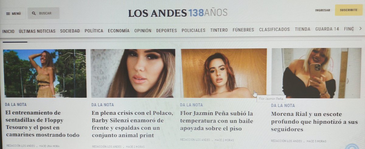 ivanrod85's tweet photo. A menudo visitó la página @LosAndesDiario y vergüenza me da que cada día en la sección famosos utilicen solo artículos sexistas. Esto es ser famoso en Argentina? https://t.co/SQlgejAdqM