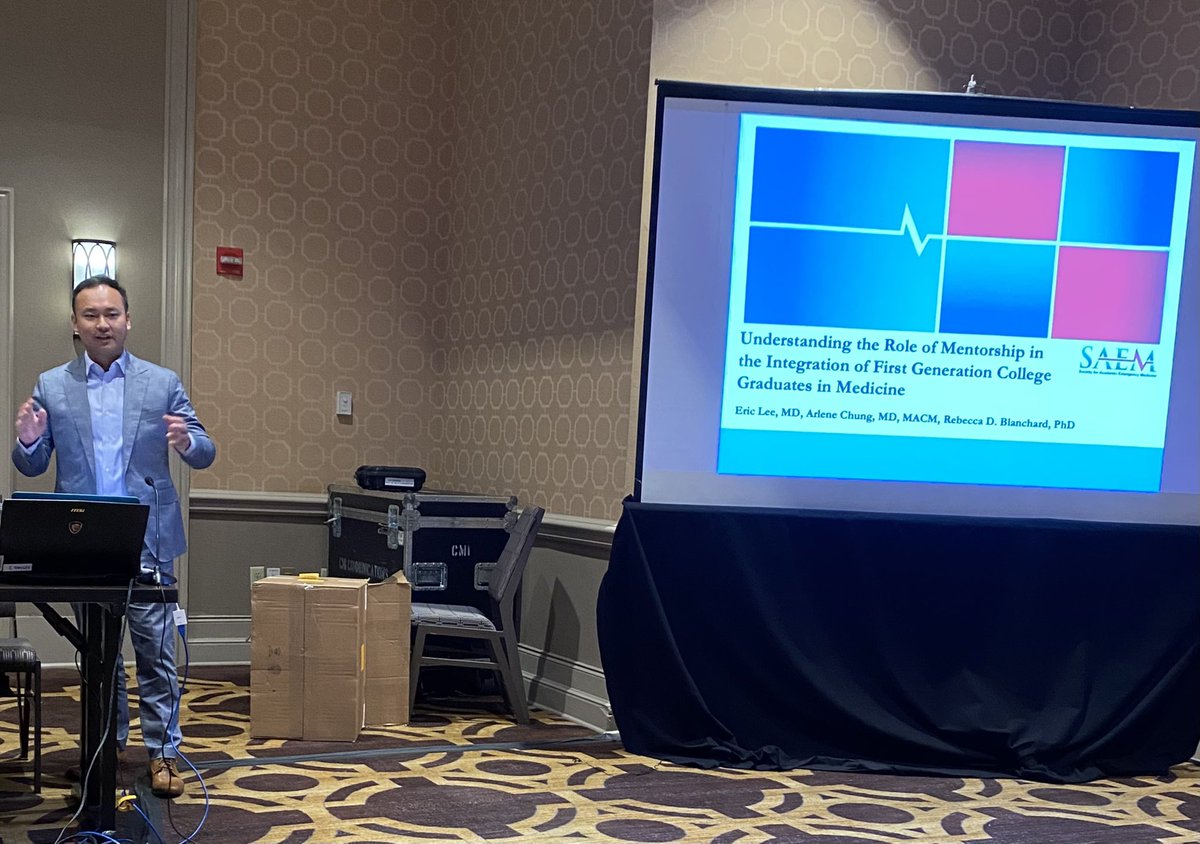 CoatesMedEd's tweet photo. Inaugural #ARMEDMedEd graduation plenary research session with @peterson_will &amp; @EricLeeMD presenting! #SAEM22 #MedEd https://t.co/YOPh92SeOK