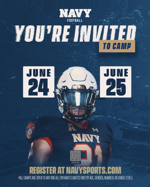 Thanks for the camp invite <a href="/NavyFBrecruit/">Navy Football Recruiting</a> <a href="/JMacDonald_Navy/">Jason MacDonald</a>
