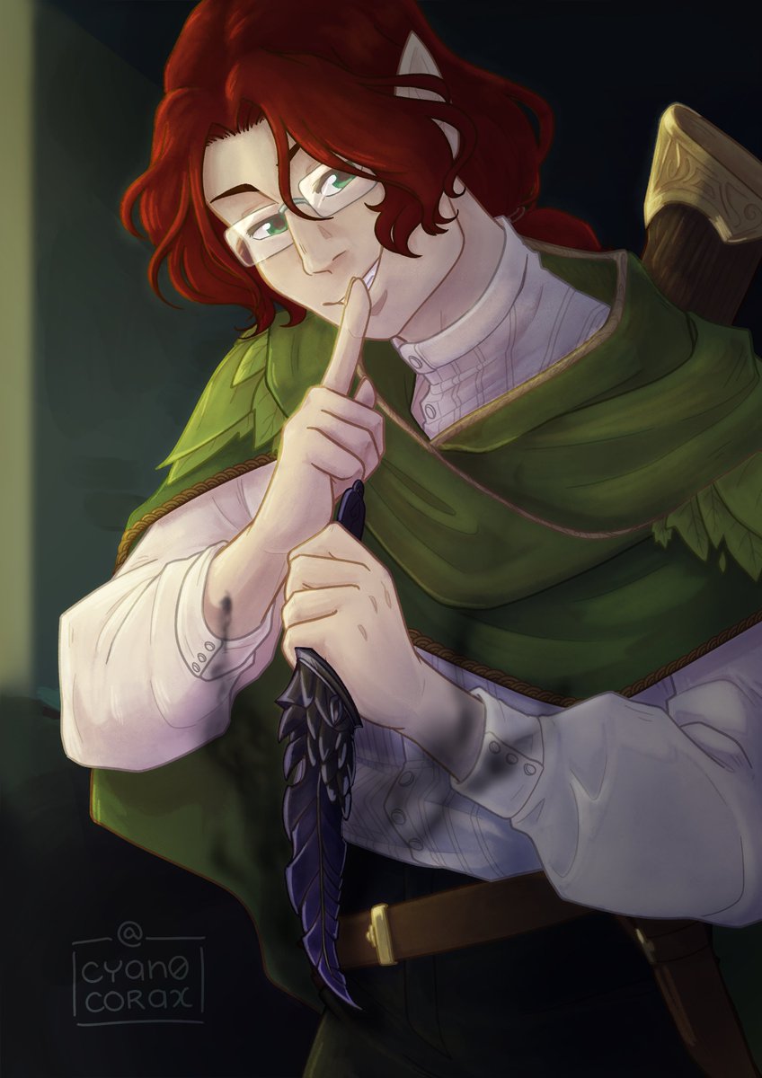 cyan0corax's tweet photo. Nothing shady happening here! Don't worry about it :) The Great Aldricht von Karstein, commission for @liliumity! #dndart https://t.co/oFIhXy99NW
