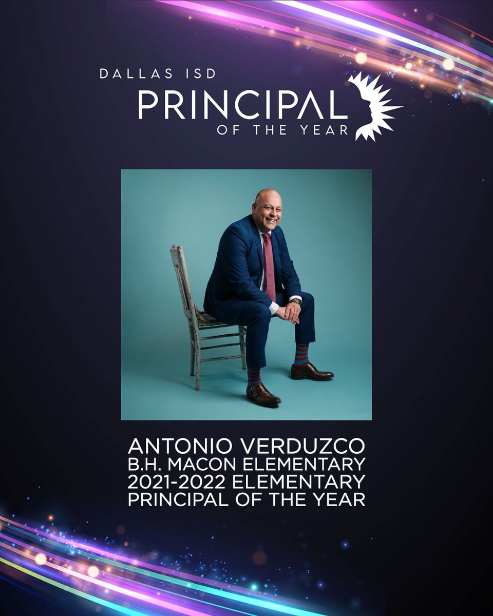 dallasschools's tweet photo. Congratulations to our 2021-2022 Elementary Principal of the Year, Antonio Verduzco, from B.H. Macon Elementary School!

@FutureofDallas_  @reliantenergy
#DallasISDEdyAwards2022 #DallasISDPOY https://t.co/ipqxi4iti6