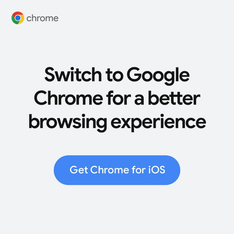googlechrome's tweet photo. Switch to Google Chrome for a better browsing experience. Download for iOS.