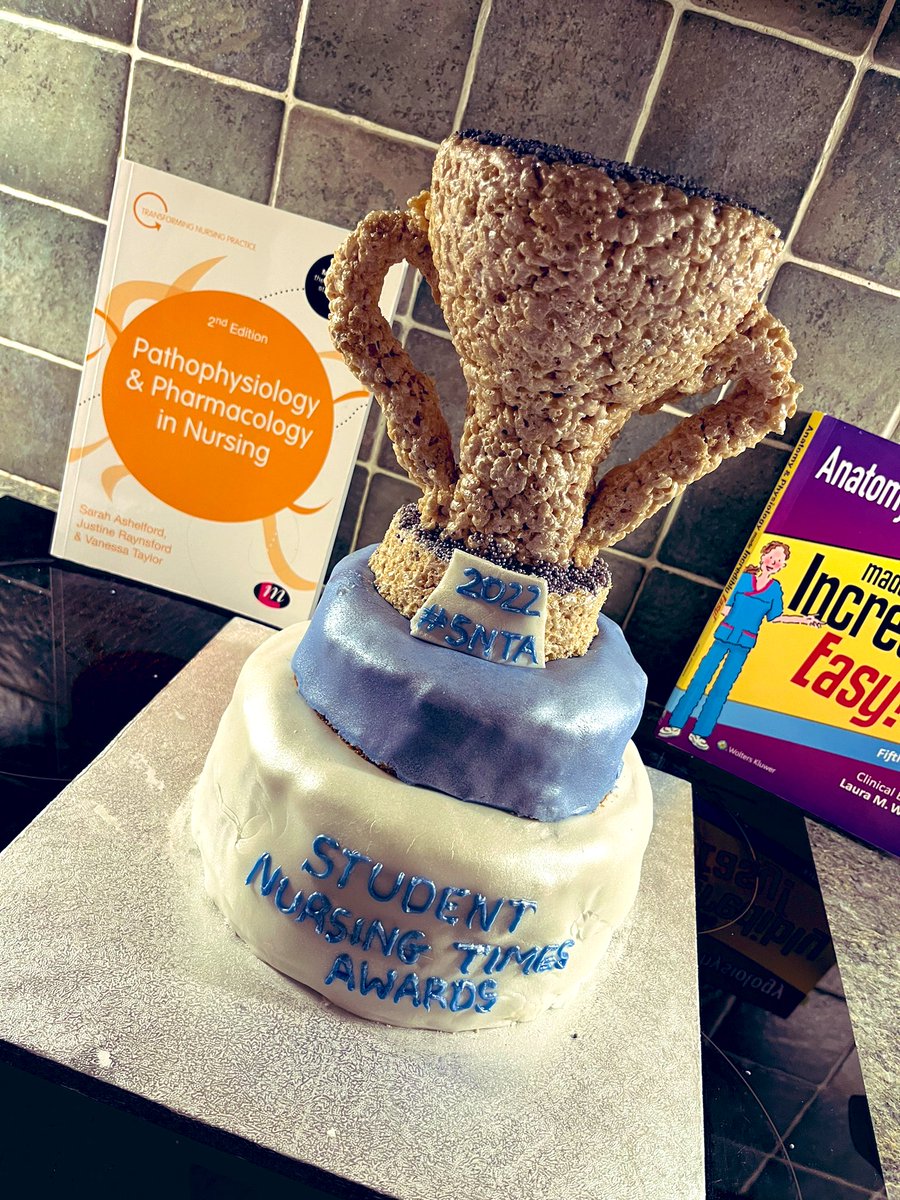 Finally my Trophy Cake is complete!! Fully edible and ooozing with yumminess. Roll on the the Student Nursing Times Awards 2022 on the 27th May! Proud to soon be a Registered Learning Disability Nurse #RNLD #SNTAbake #kingstonuniversity @NursingTimes
