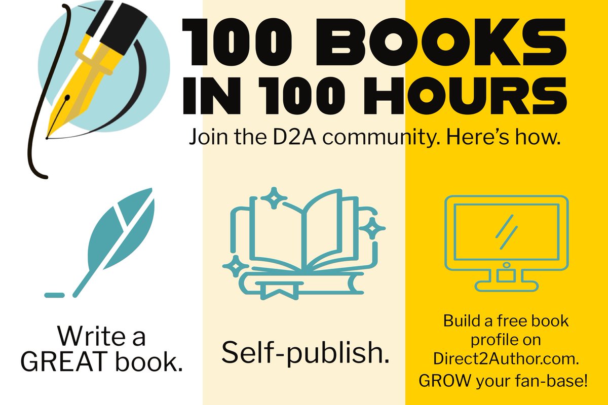 Direct2Author's tweet photo. Indie books need a place to GROW! Help us reach 100 #books 📚 in our D2A #bookstore in the next 100 hours! Add your self-published book today, it’s FREE, https://t.co/gVLGZXlykq. #selfpublished #selfpublish #selfpublishedbook #writerscommunity https://t.co/9OFJU3ZknZ