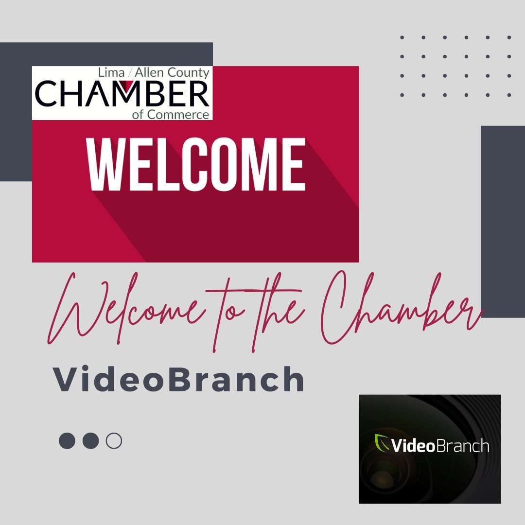 TheLimaChamber's tweet photo. Help us welcome our newest Chamber member, @VideoBranch They are a full-service video production studio that focuses on creating videos for businesses. #VideoProduction #videobranch #ChamberWelcome https://t.co/noFl5S45WU