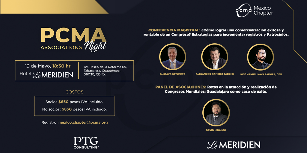 La <a href="/PCMA_MexChapter/">PCMA Mexico</a> invita a su primer 𝗣𝗖𝗠𝗔 𝗔𝘀𝘀𝗼𝗰𝗶𝗮𝘁𝗶𝗼𝗻𝘀 𝗡𝗶𝗴𝗵𝘁.
.
.
.

#PCMA #pcmamexico #pcmamexicochapter  #IndustriaDeReuniones #meetingprofs #meetingplanner #turismodereuniones #meetings #TurismoDeReuniones