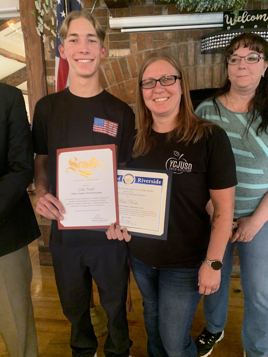 Cody Layne YHS student recipient : Calimesa Chamber