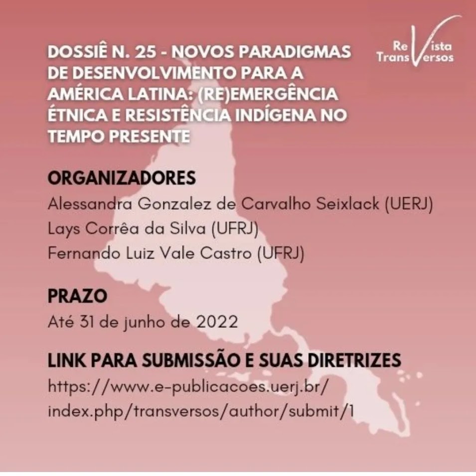 A <a href="/RTransversos/">Revista TransVersos</a> está iniciando sua chamada para submissão do dossiê n° 25.
Data limite para submissão: 11 de junho de 2022