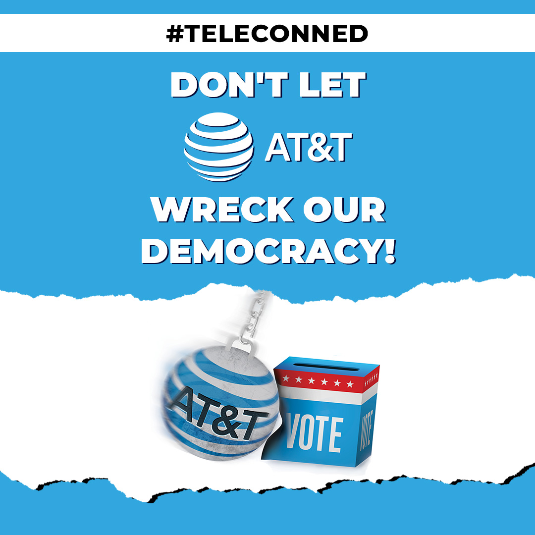 FLRising's tweet photo. Don’t be #TeleConned! @ATT says it's for racial equity but is one of the top contributors to legislators sponsoring racist voter suppression bills.
Join the May 19 Distributed Day of Action! https://t.co/uriud0U5To https://t.co/toXv5LFJHv