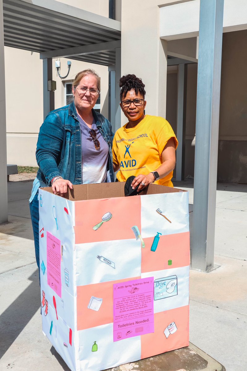 RPBHS_Principal's tweet photo. Thank you to the TMS AVID Team for organizing the AVID Spring Toiletry Collection for Adopt-A-Family of the Palm Beaches-Homeless Program! #TMSPride https://t.co/DzMZuDXQAu