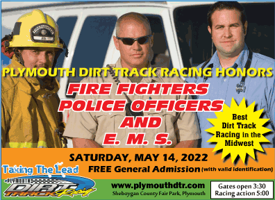 This Saturday, May 14 is Police, Fire and EMS Night @plymouth_dirt with all police officers, firefighters and emergency medical services personnel receiving free admission with a valid ID. Early start times with gates opening at 3:30 p.m. and racing at 5 p.m. See you there!