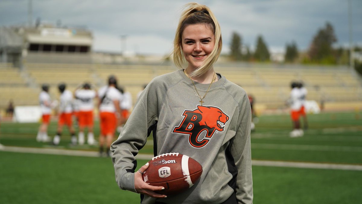 CFL's tweet photo. “I’m very thankful for the opportunity. I’m very eager and keen to see how they do things here.”

Olyvia Hoban is taking it all in with the @BCLions.

👉 https://t.co/y3xoYQ8gQh

#CFL | #DiversityIsStrength https://t.co/Sv7ZKTOju3