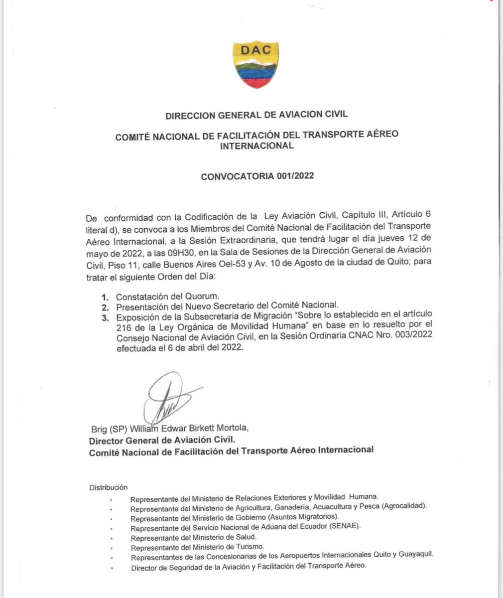 xmontsa's tweet photo. Reunión del Comité Nacional de Facilitación del Transporte Aéreo Internacional liderada por el Brig. (SP) William Birkett como Director General de la @DGAC_Ecuador con diversos delegados del sector privado y público con miras a mejorar los procesos de Inadmisión @DentonsPh https://t.co/LhdeWsfEX1