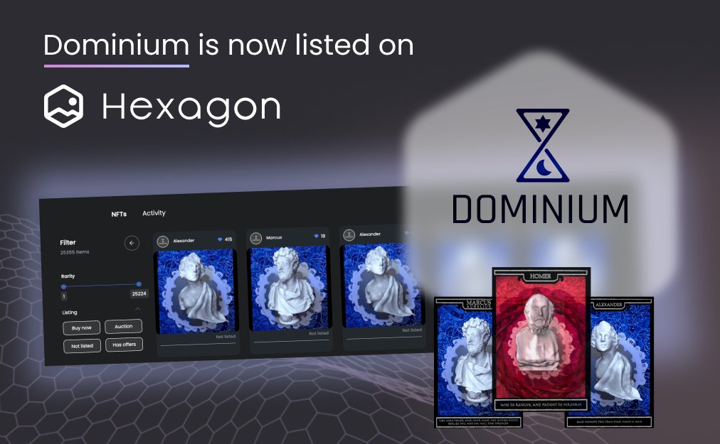 Announcing the addition of <a href="/DominiumFi/">Dominium</a> whose philosopher NFTs make up the citizens of Dominium 🌙

Each Dominium NFT is backed by real world assets, making them a unique bridge between crypto and the outside world 🌍 

Like &amp; retweet for a chance to win a Dominium NFT 🎁