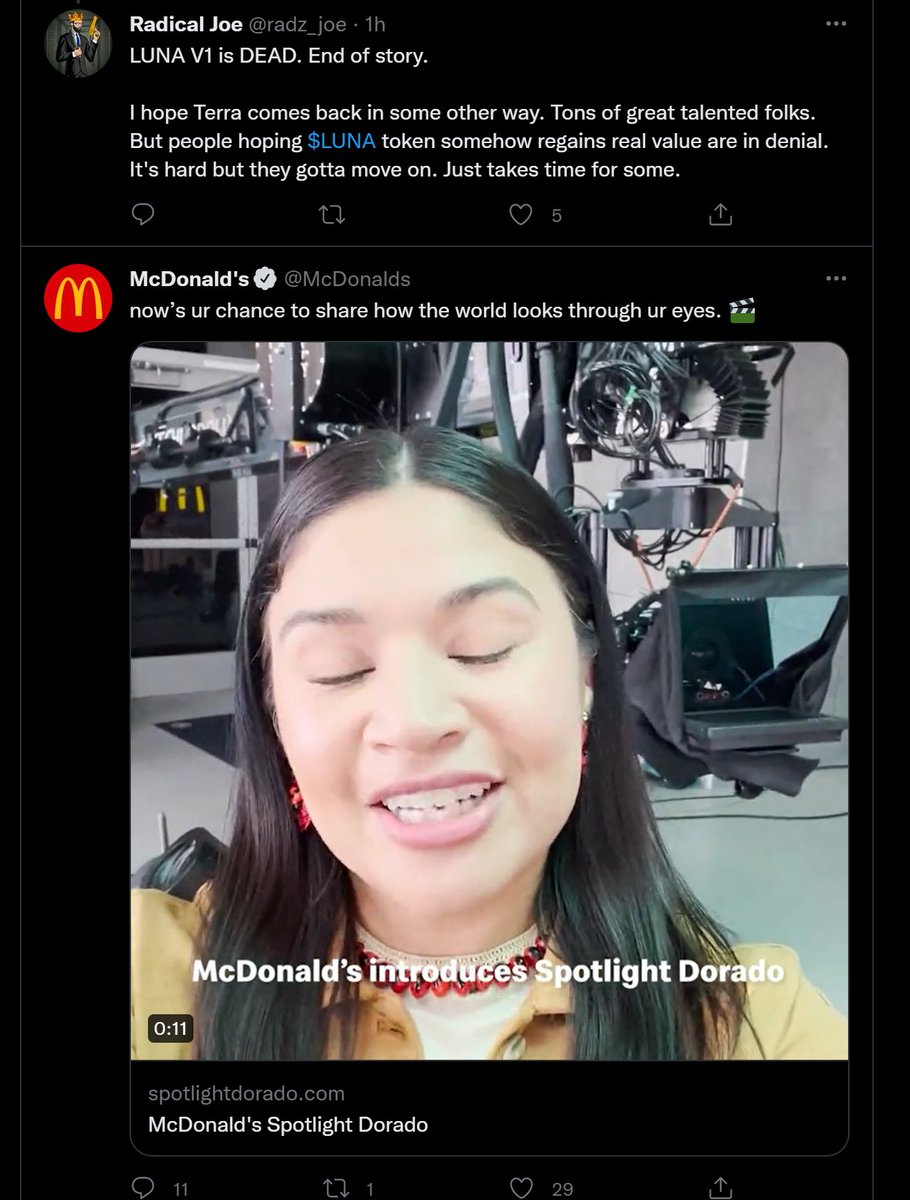 Damn. <a href="/McDonalds/">McDonald's</a> is advertising to me.

Officially wrekt. $LUNA $UST $PAIN.