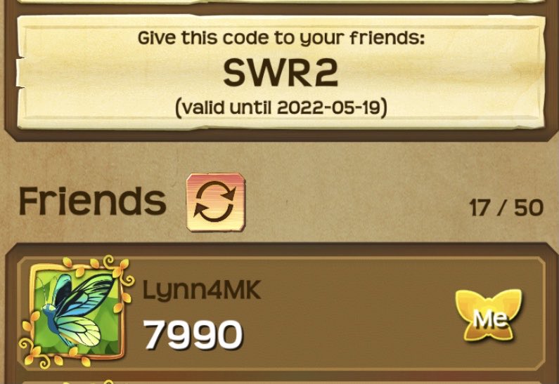 Lynn4MK's tweet photo. My Flutter Starlight friend code, if anybody plays and needs more friends. #flutterstarlight @runawayplay https://t.co/YD4AoK1btr