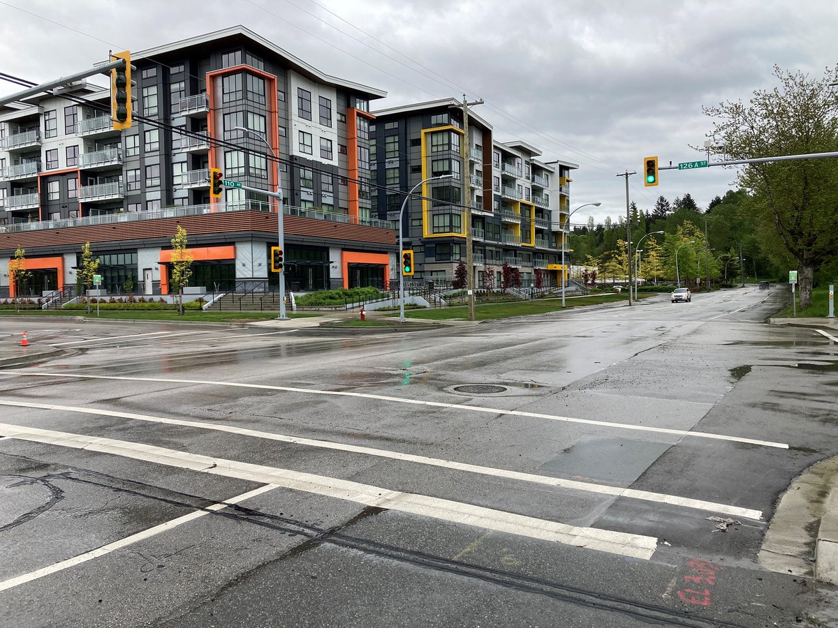 SurreyTraffic's tweet photo. NEW: The traffic signal at 110 Ave &amp; 126A St was commissioned into full operation today. This traffic signal will enhance connectivity for all road users to nearby community amenities. #SurreyBC ^rm https://t.co/K4A2MGtioJ https://t.co/iWmHz9av2s