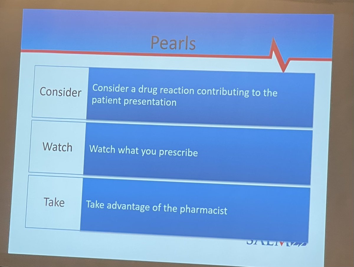 Thank you <a href="/NehaRaukarMD/">Neha Raukar MD MS CAQSM</a> for these helpful pearls on #GeriEM pharmacy, 19% of older patients present to the #EmergencyDepartment due to adverse drug reaction <a href="/SAEMonline/">SAEM</a> #SAEM22