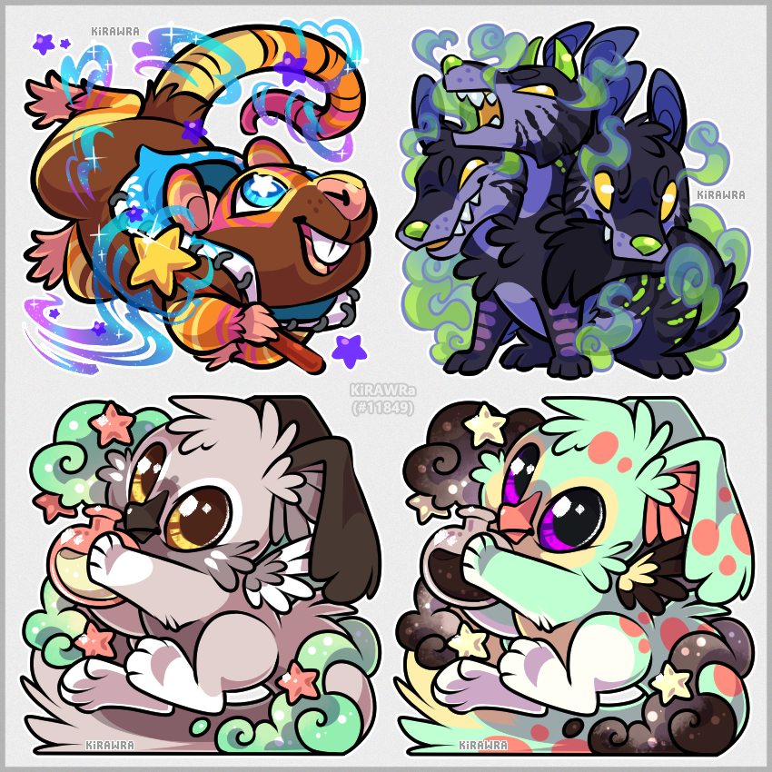KiRAWRart's tweet photo. This group might make my enjoyment of drawing puffy magic swirls a little too obvious ๐
Platinum offspring made for @Aywas.
๐ฎ
#aywas #virtualpets #magic #chibiart #fantasyart #digitalart #drawing #cerberus #rat #animalart https://t.co/Shf3i2acSp