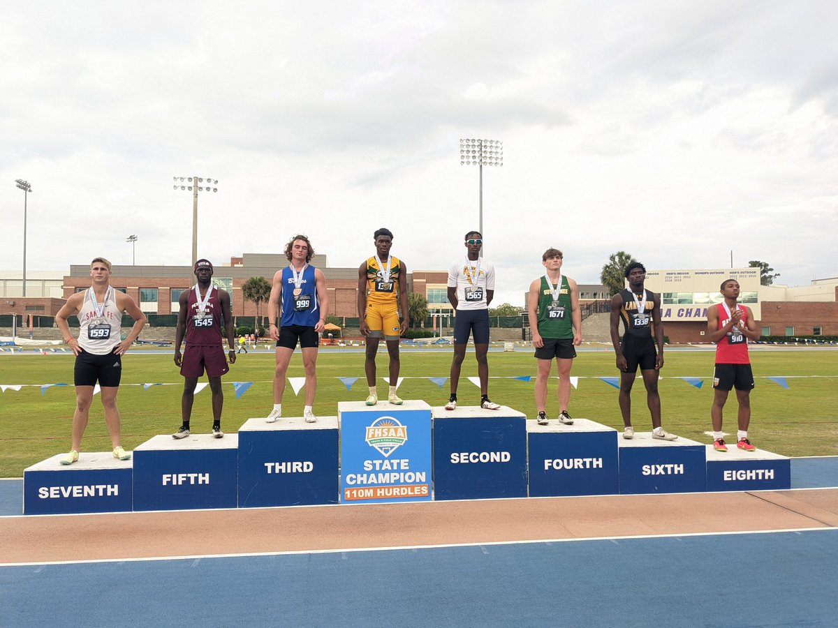 Congratulations to the  FHSAA 2A Boys 110M Hurdles, the Class 2A State Champion is Byron Holt Maimi Jackson