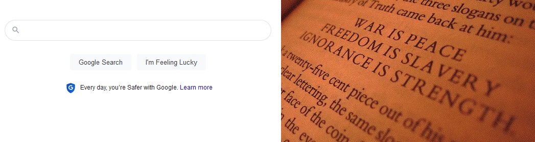 Def_Precept's tweet photo. Safer with #Google, Ignorance with #Google, Slavery with #Google. https://t.co/vCqzmaEZLS