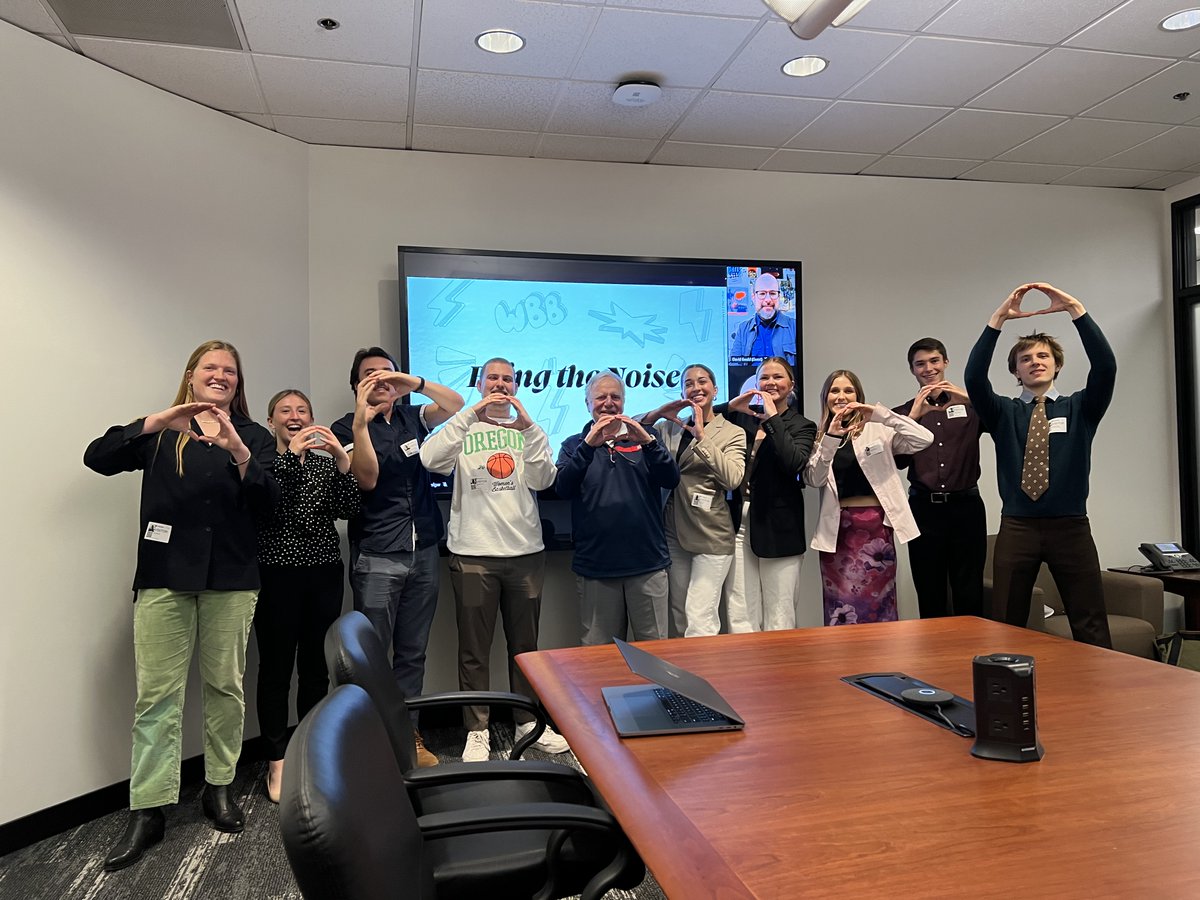 Amazing student presentation today at Columbia Headquarters in Portland. Collaboration between <a href="/UOsojc/">UO Journalism & Comm</a> <a href="/UOBusiness/">Lundquist College</a> <a href="/GoDucks/">GoDucks</a> for women's Basketball "bring the noise" campaign! Many thanks to Tim Boyle for sponsoring and <a href="/IamEwald/">David Ewald</a> for the leadership