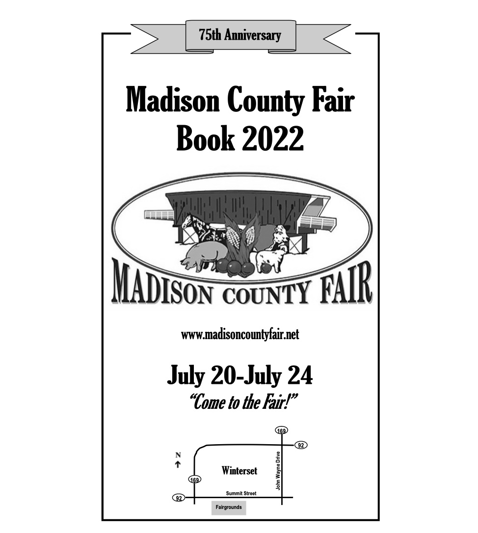 MadCtyIAFair's tweet photo. The 2022 Madison County Fair Book has been posted on our website, https://t.co/WIlGztp2WS.

The published Fair Books are not available for purchase at the ISU Extension Office yet. After printing, any subsequent edits can be found in the online version. https://t.co/2TTIt5PMby