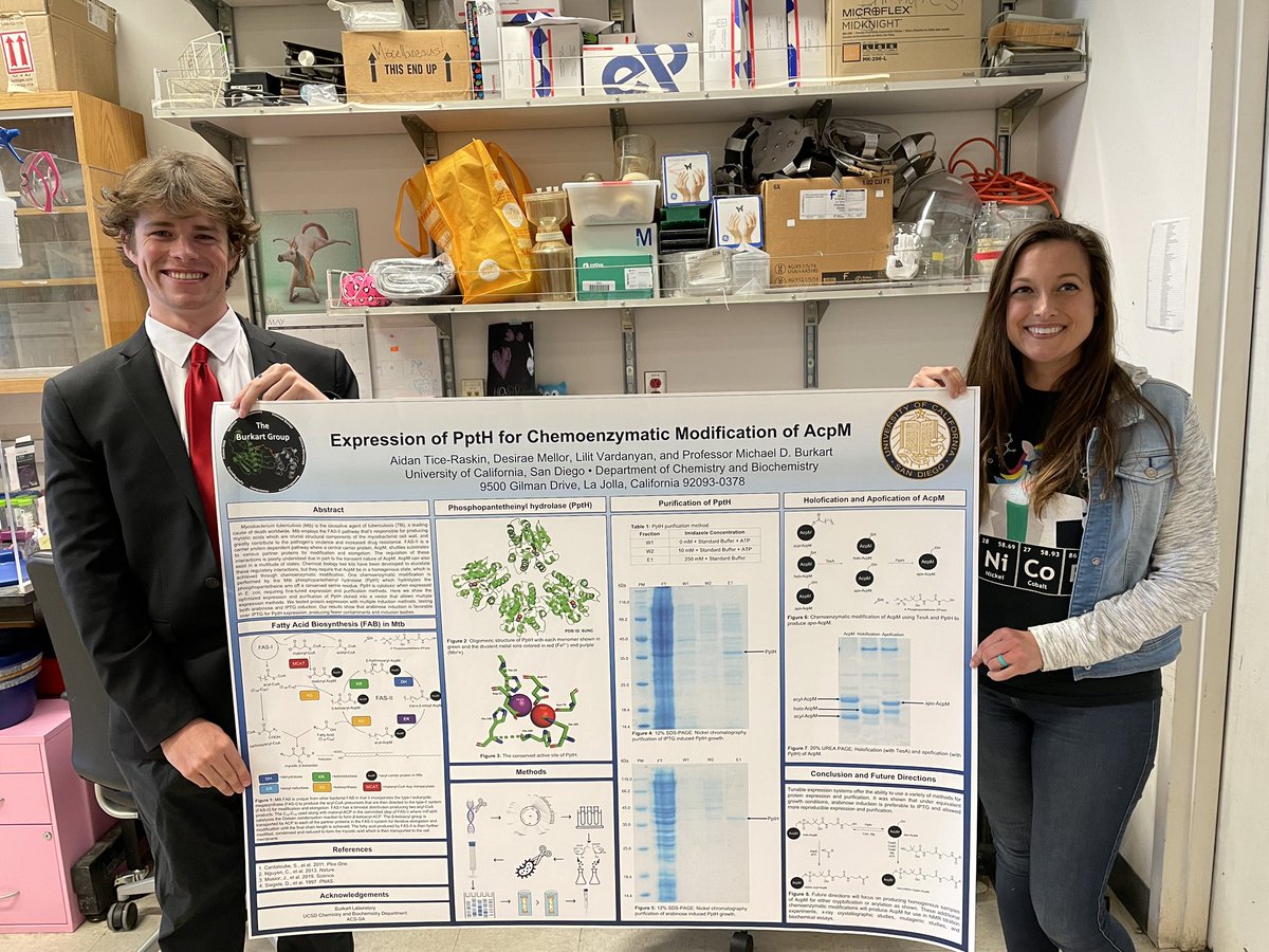 Burkart Lab at UCSD (@mikeburkartucsd) on Twitter photo Big day for our undergrads who will be presenting their work today at the ACS-SA undergraduate symposium, congratulations Aidan Tice-Raskin and Arushi Dev on your hard work and your mentors <a href="/BiochemBarbie/">Unicorns&Science</a> and <a href="/beccare18/">Rebecca</a> for all the support! 🥳🥳 Big day for our undergrads who will be presenting their work today at the ACS-SA undergraduate symposium, congratulations Aidan Tice-Raskin and Arushi Dev on your hard work and your mentors <a href="/BiochemBarbie/">Unicorns&Science</a> and <a href="/beccare18/">Rebecca</a> for all the support! 🥳🥳