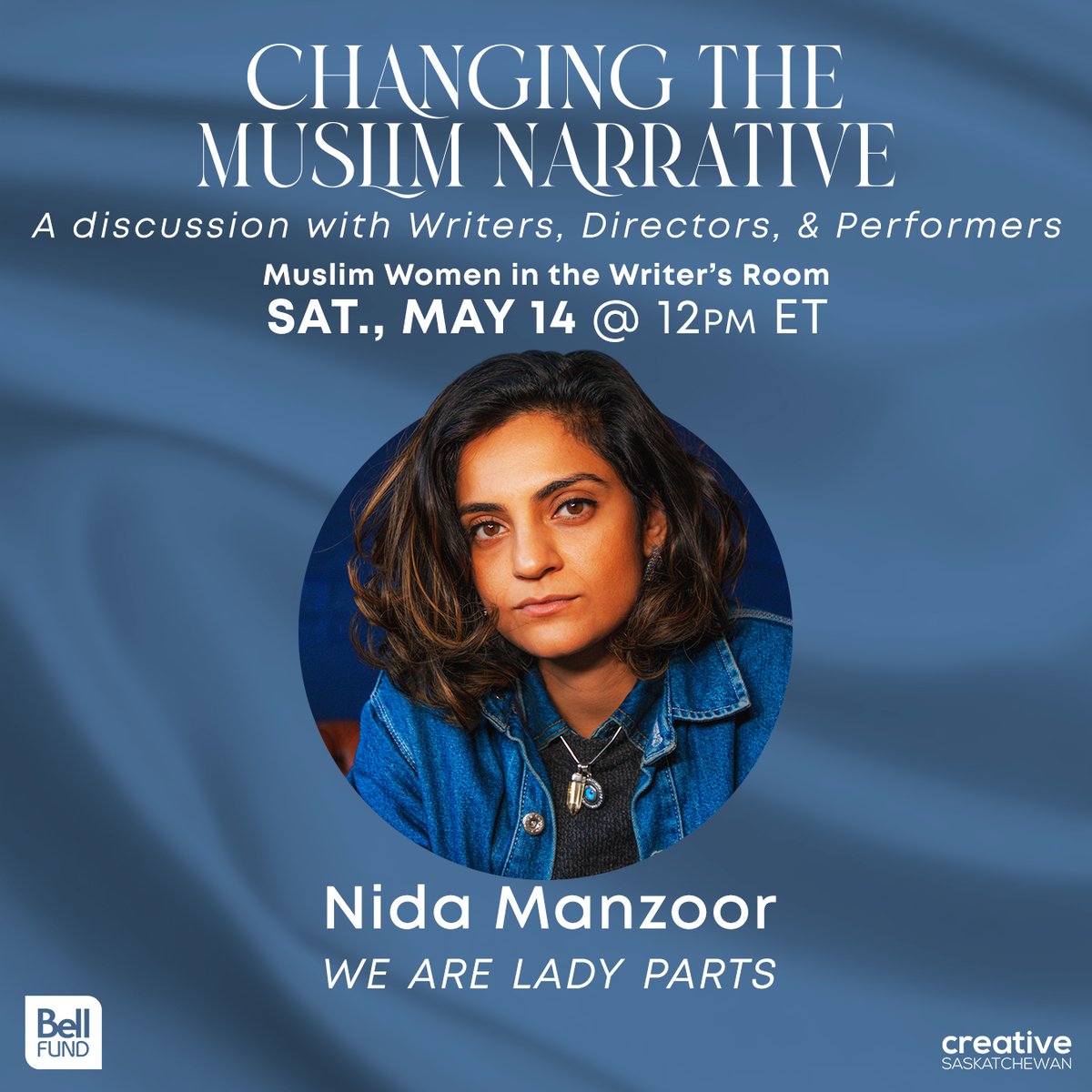ZarqaNawaz's tweet photo. On May 14th, join us for a chat with the creator of WE ARE LADY PARTS, Nida Manzoor! You do not want to miss this epic conversation. #weareladyparts https://t.co/a1UPTcU9Rj https://t.co/MECtL9sTPE