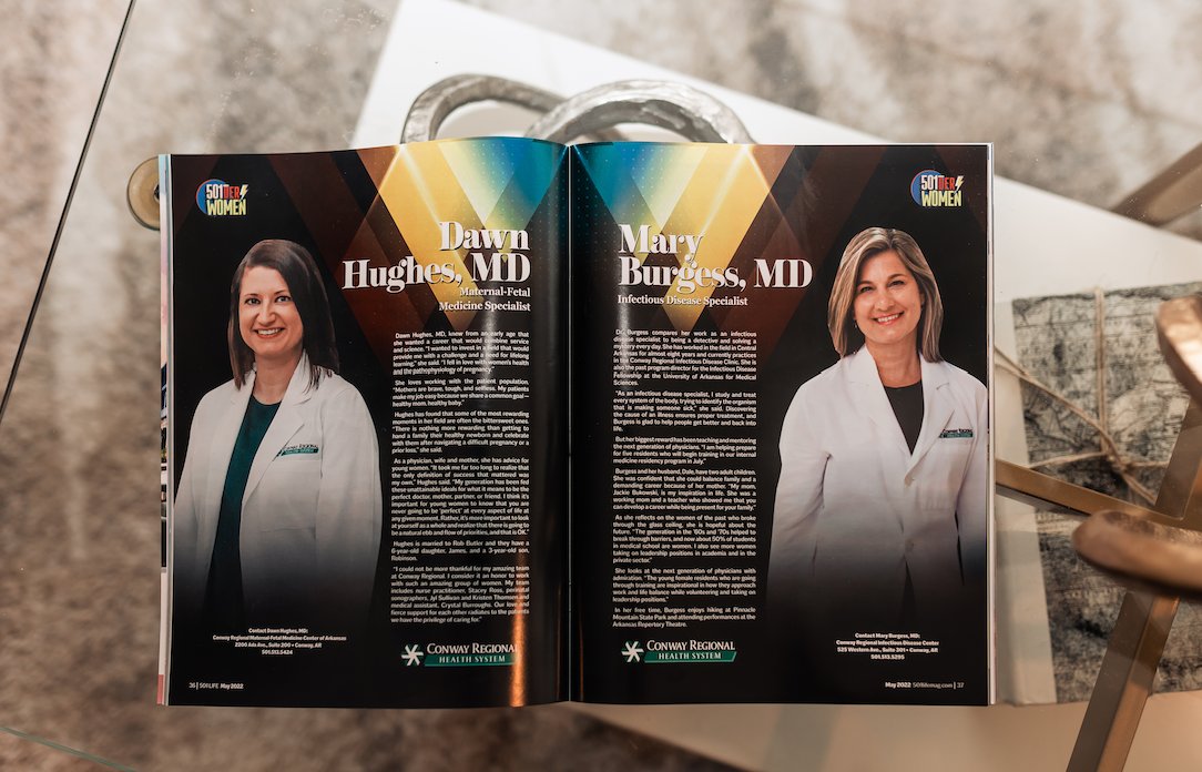 ConwayRegional's tweet photo. Congratulations to Dr. Dawn Hughes and Dr. Mary Burgess for being recognized by 501 LIFE Magazine as a 2022 "501der Woman!" 🎉  

Read more in this month's issue of 501 Life magazine: https://t.co/yuvsjZ4gNR

#OneTeamOnePromise #MyCRHS https://t.co/tzXgaxGkOj