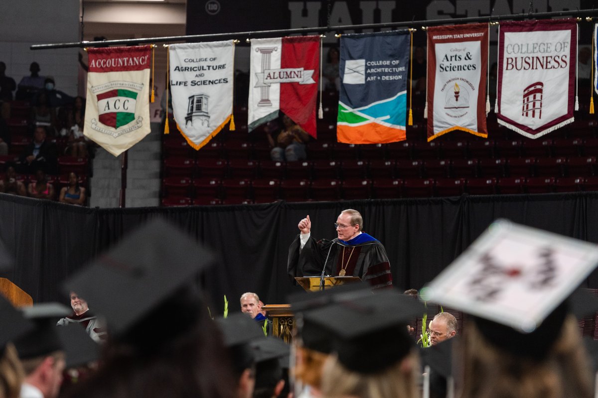msstate's tweet photo. "Once a Bulldog, ALWAYS a Bulldog!" 

Congratulations to our newest graduates! Go forth and be the shining example of excellence that you have always been. We are SO proud of you! ❤️🎓  #MSStateGrad #ClassOf2022

Photos by Robby Lozano and Grace Cockrell / OPA https://t.co/BMiyklSnub