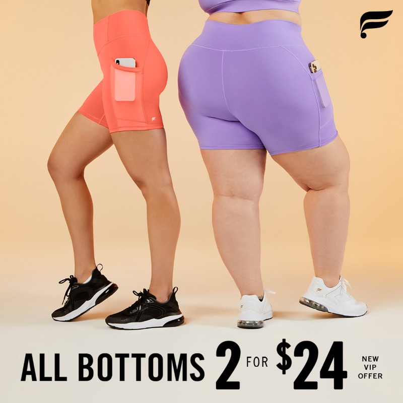 Fabletics's tweet photo. You read that right: new VIPs get 2 for $24 bottoms. 🤯🎉

Treat yourself before they're gone! 😍