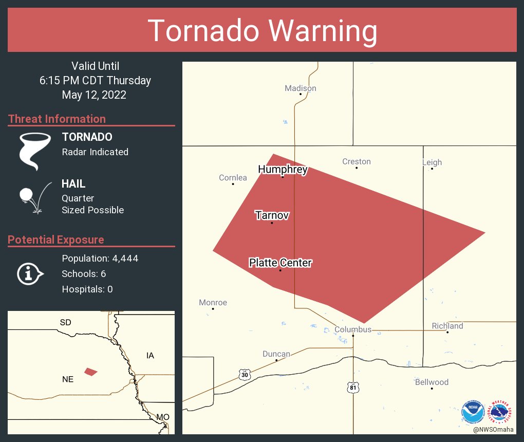 NWS Tornado on Twitter "Tornado Warning continues for Humphrey NE