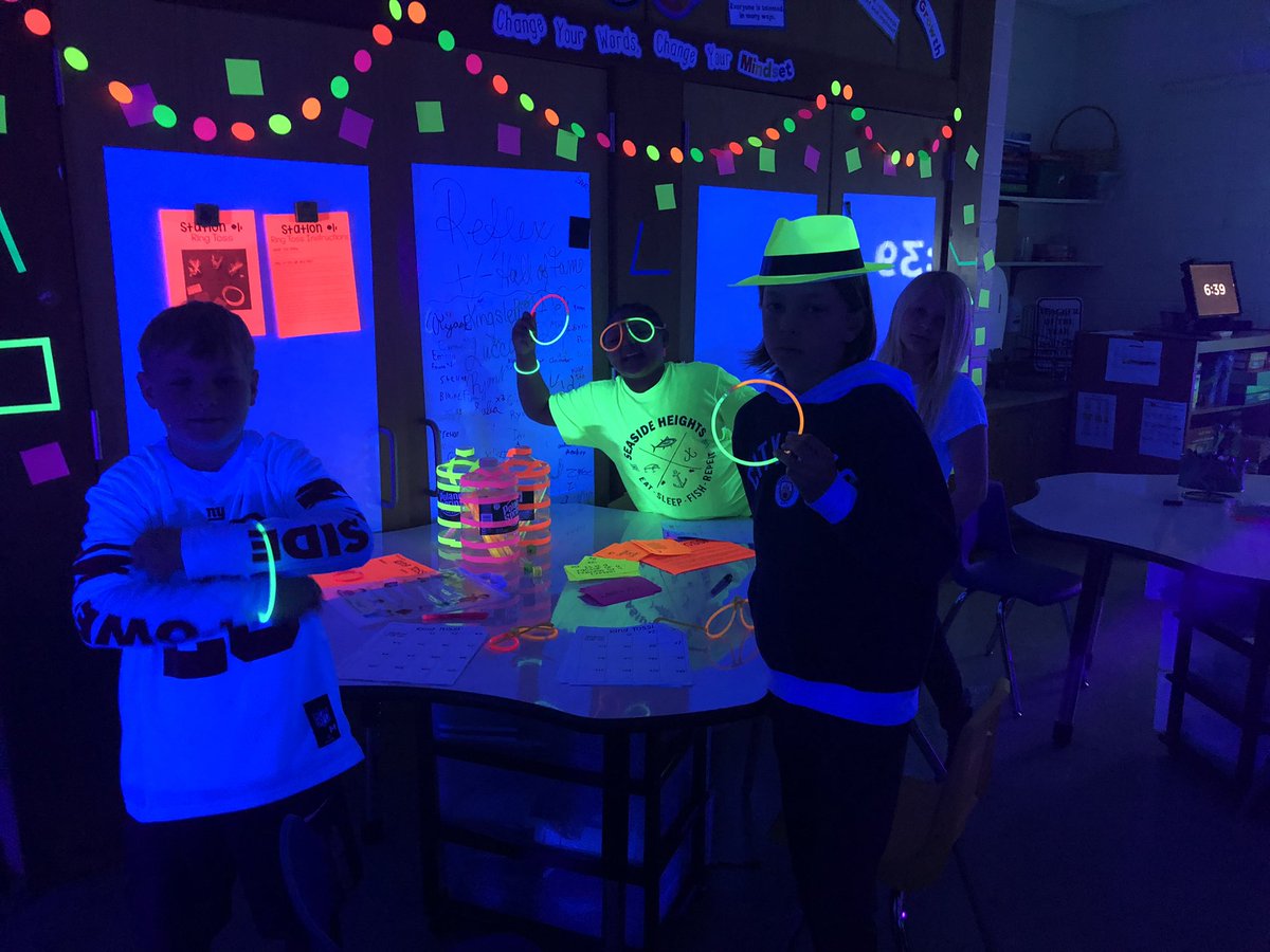 koeckscreations's tweet photo. 4th Grade Glow Day was a huge hit! The kids loved reviewing their skills through bowling, pong, Jenga, ring toss and tic-tac-toe! Their hats and brains are glowing!!! Thank you @EFofMP @MarkMaireMPSD for supporting this memorable day! @WeAreMPSD #4thgradersrock https://t.co/aydgT7V9WY