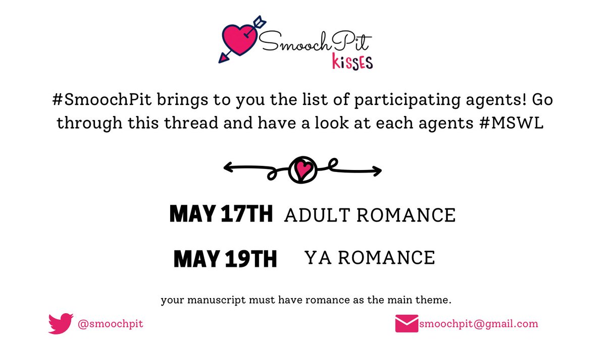 smoochpit's tweet photo. Thanks to all agents who have shown interest in the pitch event. Time to welcome them! #thisisathread #SPAgentMSWL https://t.co/efParxCuj9