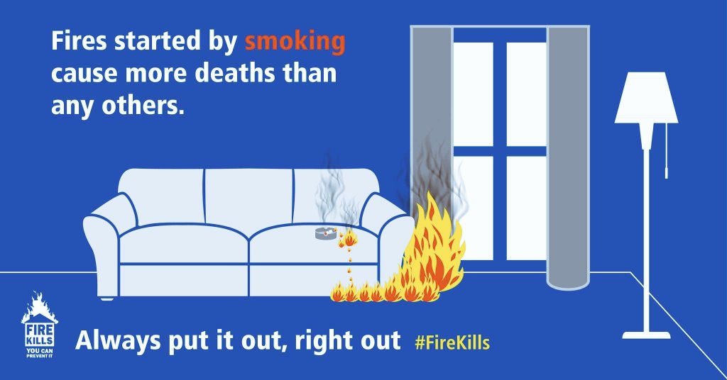 CranstonFire's tweet photo. Cranston residents please properly dispose of smoking materials. If you smoke be sure to #PutItOut https://t.co/ir9SyLd15r