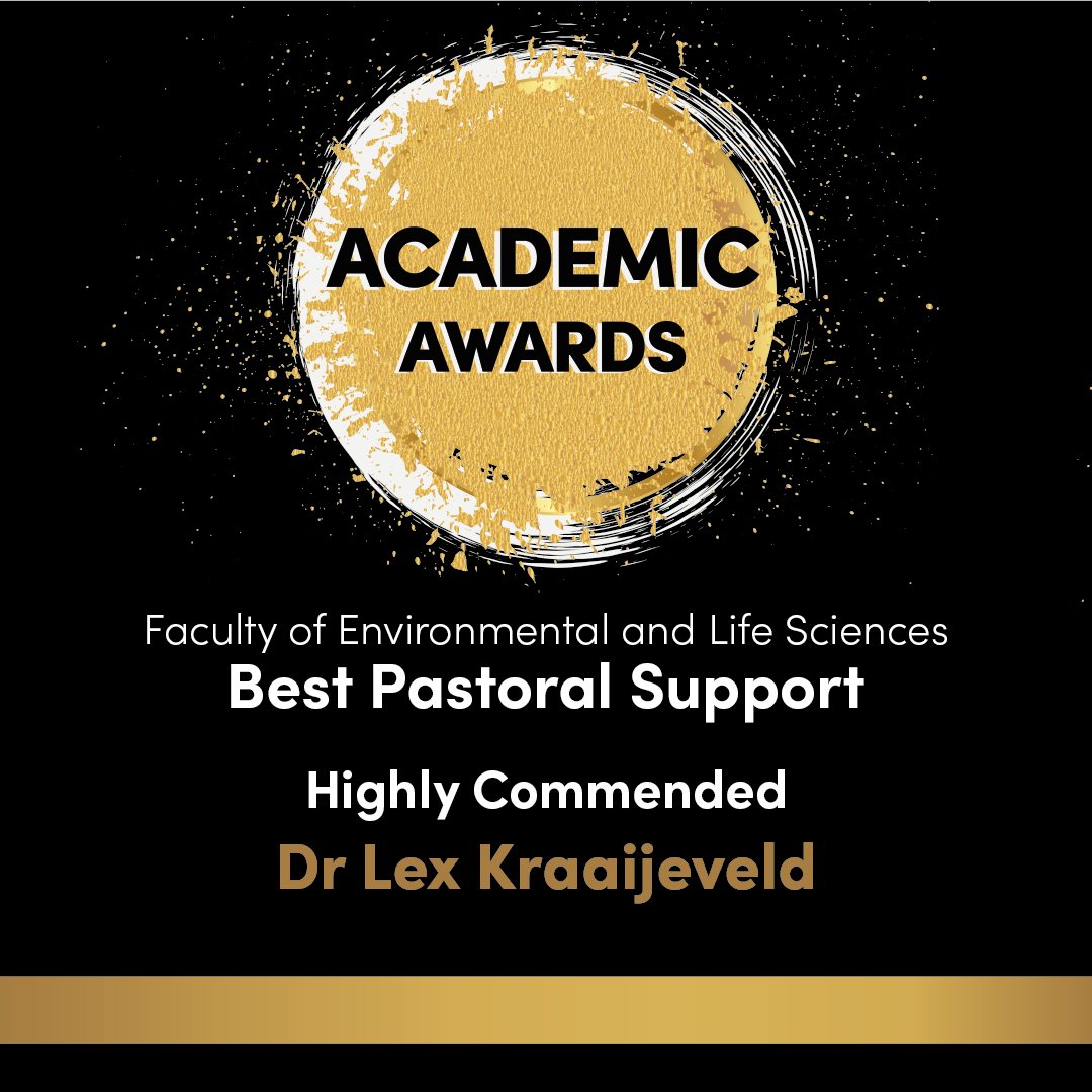 Union_Soton's tweet photo. Our awards for Best Pastoral Support in the Faculty of Environmental and Life Sciences go to Dr Lynn Calman (Winner) and Dr. Lex Kraaijeveld (Highly Commended) 😊 https://t.co/wqmo1r56P0