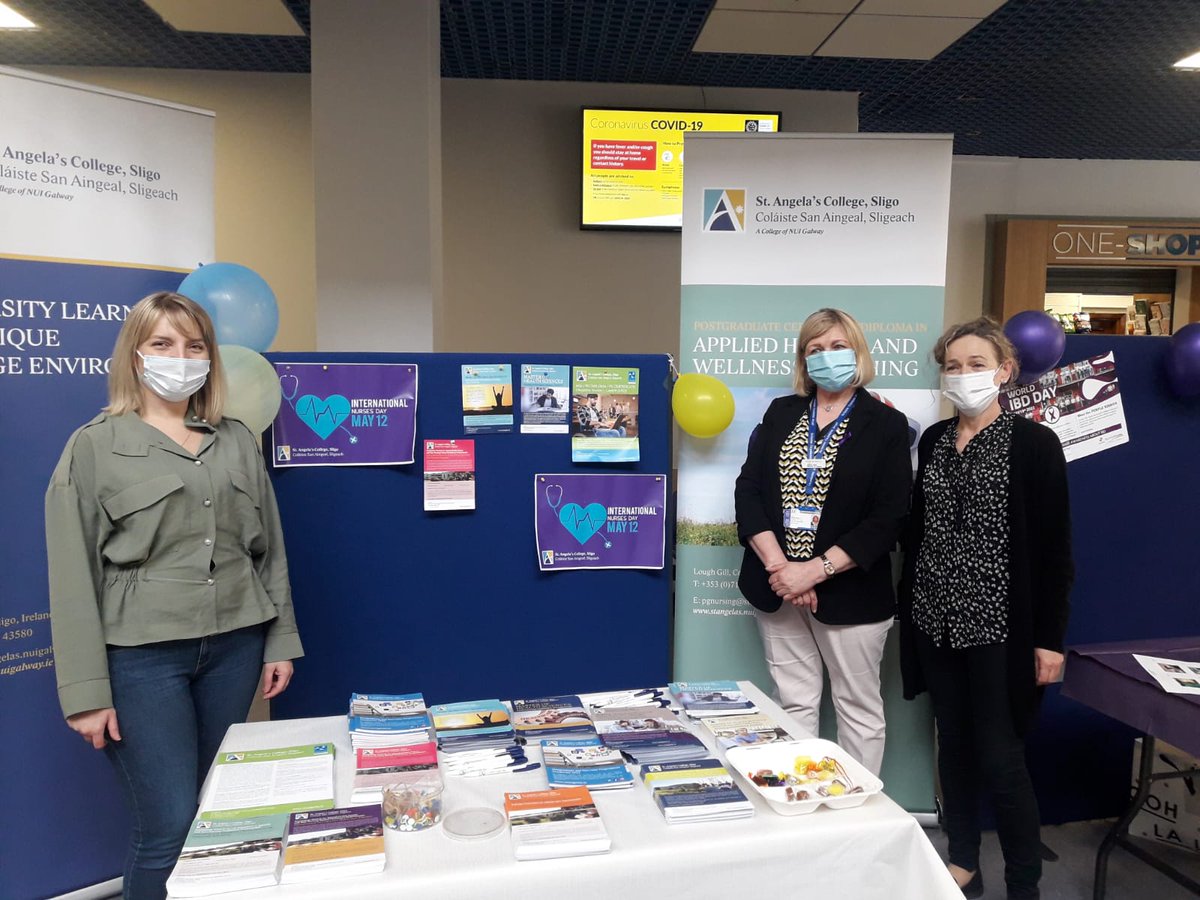 🎊🎉 Great day in #SligoUniversityHospital celebrating #InternationalNursesDay2022
Joined by @StAngelasSligo & @CNMESligo and led by @julianahenry76 Dir of Midwifery & @MarionRyder13 Dir of Nursing.

Sporting 🇺🇦 colours to support #Ukrainian nurses

#teamSUH 👩🏼‍⚕️👨‍⚕️
#HereForLife