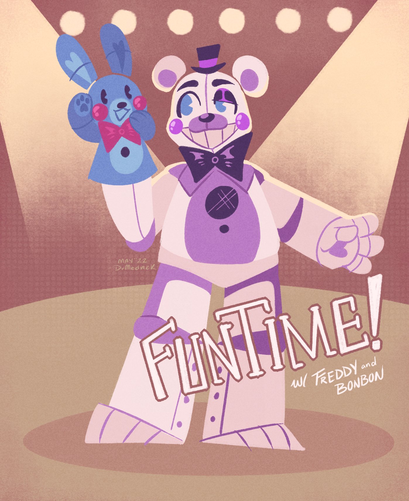 ✂ Medrick ✂ on X: Fanart// FNAF sister location emotional support bear and  his emotional support puppet  / X