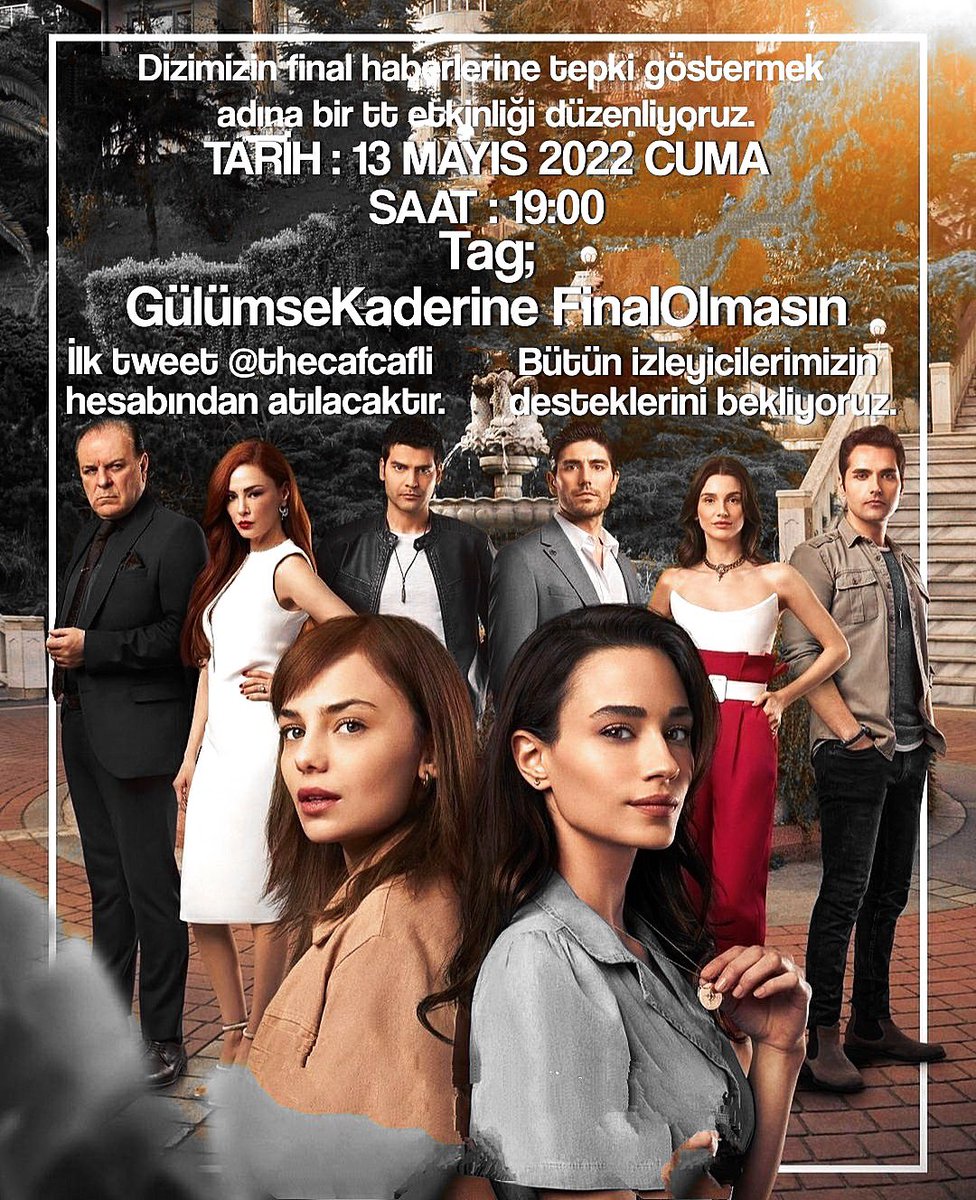 daha fazla kişiye ulaşmamız için rt atmayı unutmayın, desteğinizi bekliyoruz. #gülümsekaderine #sudezülalgüler #baharşahin #doğanbayraktar #yalçınhafızoğlu #erkanmeriç #minetugay #aslısümen