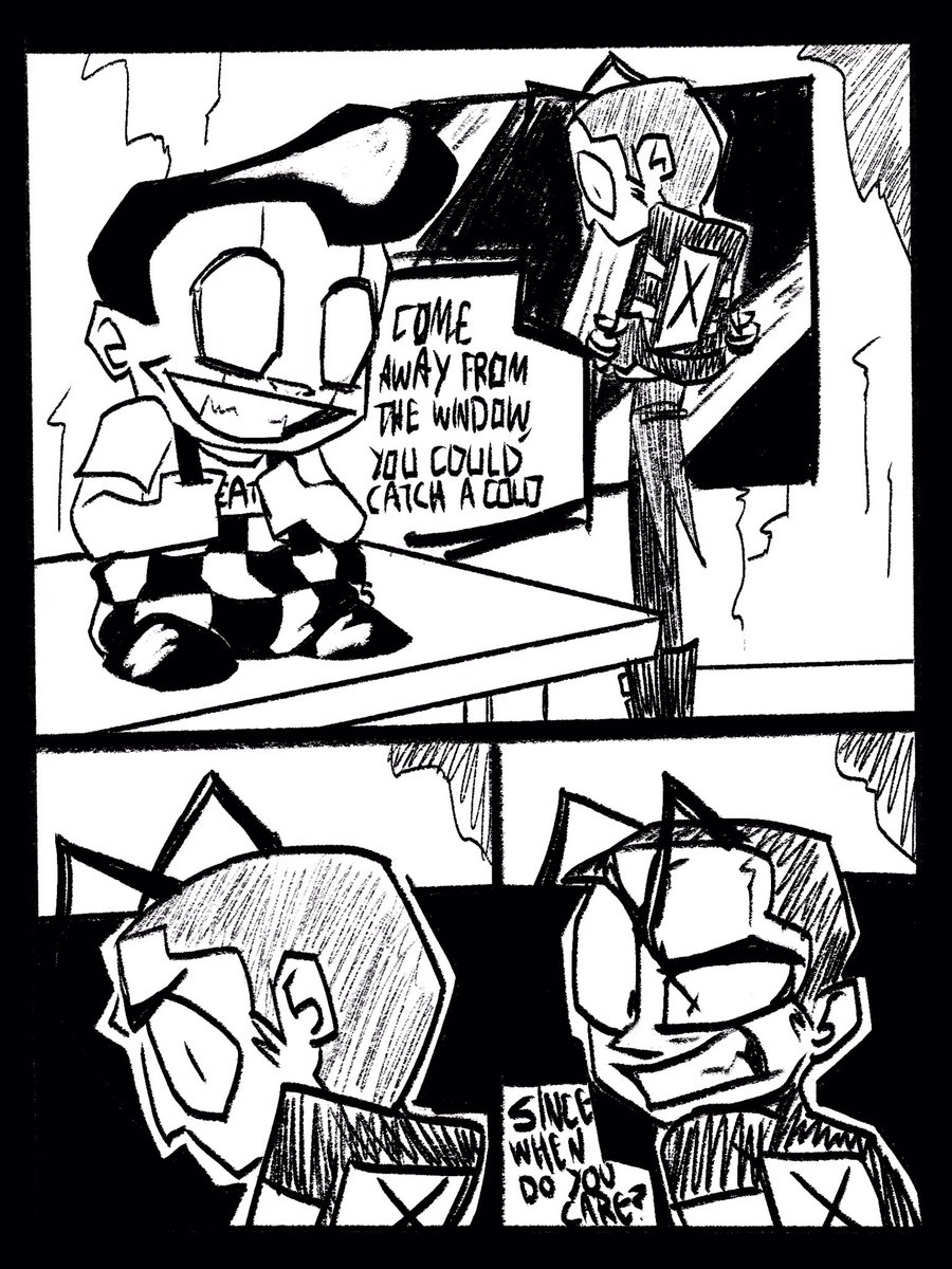 NOT_THE_BEEEES's tweet photo. Sorry I don’t have much to post! Finals have been kicking me in the ass for a bit but here’s a bit of the comic I had to do for art class. I’m still finishing it
#jthm #johnnythehomicidalmaniac #johnny #nny #reverendmeat #johnenvasquez https://t.co/bnnGp7hUX1