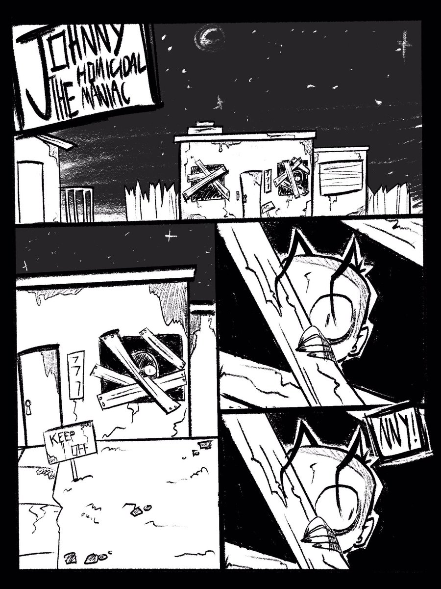 NOT_THE_BEEEES's tweet photo. Sorry I don’t have much to post! Finals have been kicking me in the ass for a bit but here’s a bit of the comic I had to do for art class. I’m still finishing it
#jthm #johnnythehomicidalmaniac #johnny #nny #reverendmeat #johnenvasquez https://t.co/bnnGp7hUX1