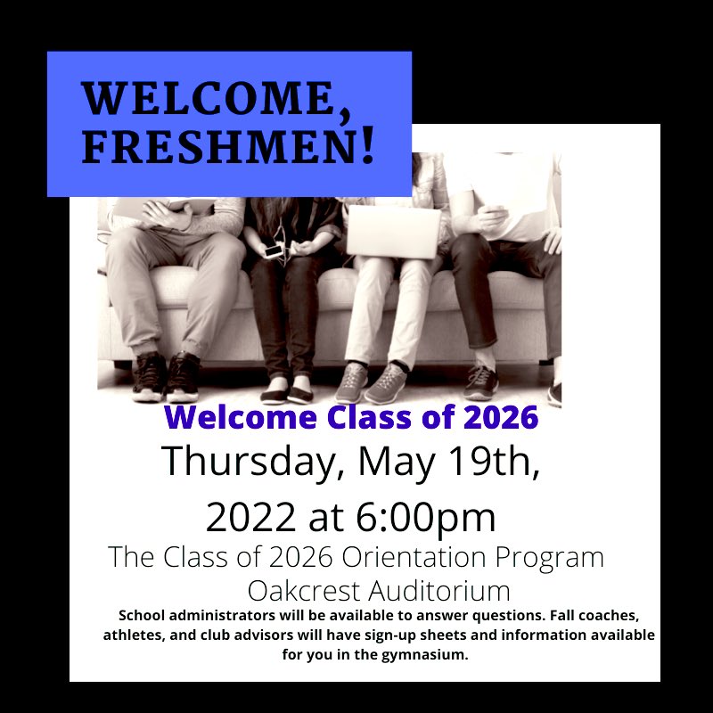 WilliamDaviesMS's tweet photo. We are one week away from the Oakcrest Class of 2026 Orientation and Transition Night!

Come check out some of the great things and former Dragons as we get ready to say goodbye to the Class of 22

#AlwaysADragon
#FutureFalcons https://t.co/pg7NqSAS65
