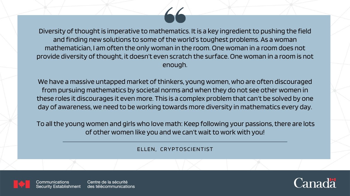 cse_cst's tweet photo. Today, we're hosting a conference with international partners that will celebrate #WomenInMathDay! Our co-host, Ellen, explains the importance of advocating for and hiring more women in the field. https://t.co/MrENvQvXT5