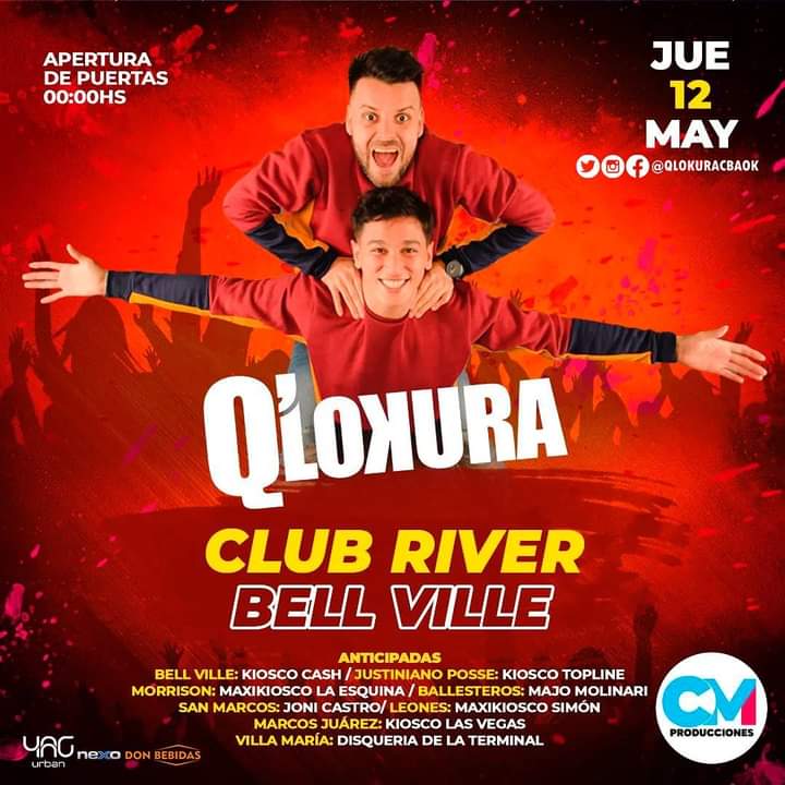 InfEspectCbaok's tweet photo. Está noche @qlokuracbaok en #ClubRiver
#Cuarteto
#BellVille
#Córdoba
#Argentina https://t.co/zo5veTW1JD