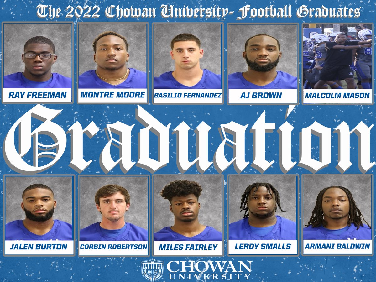 Congratulations to our Class of 2022 Chowan University Football Graduates! We are proud of our guys and all of their accomplishments and we wish you guys the best! 🎓 #roughside #shouldabeenahawk