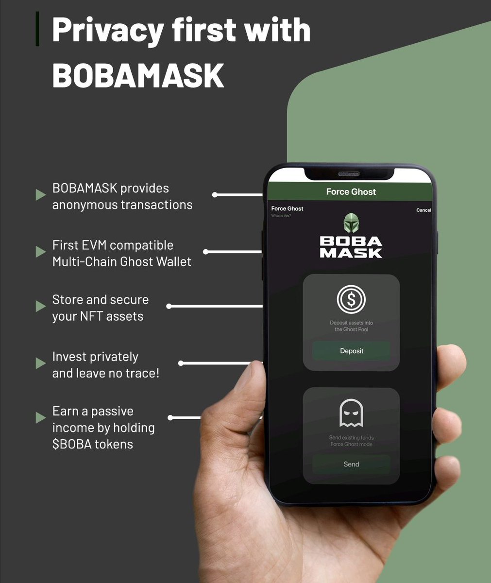 @rovercrc @boba_mask  is a one of a kind project! Privacy, NFT storage, Portfolio tracking(Growth and Decline tracker), Tax Assessment Feature is what separates Boba ghost wallet from other wallets . Force Ghost Technology for the WIN!  
#BOBAMASK #nft 
👉 Join:  t.me/bobamask