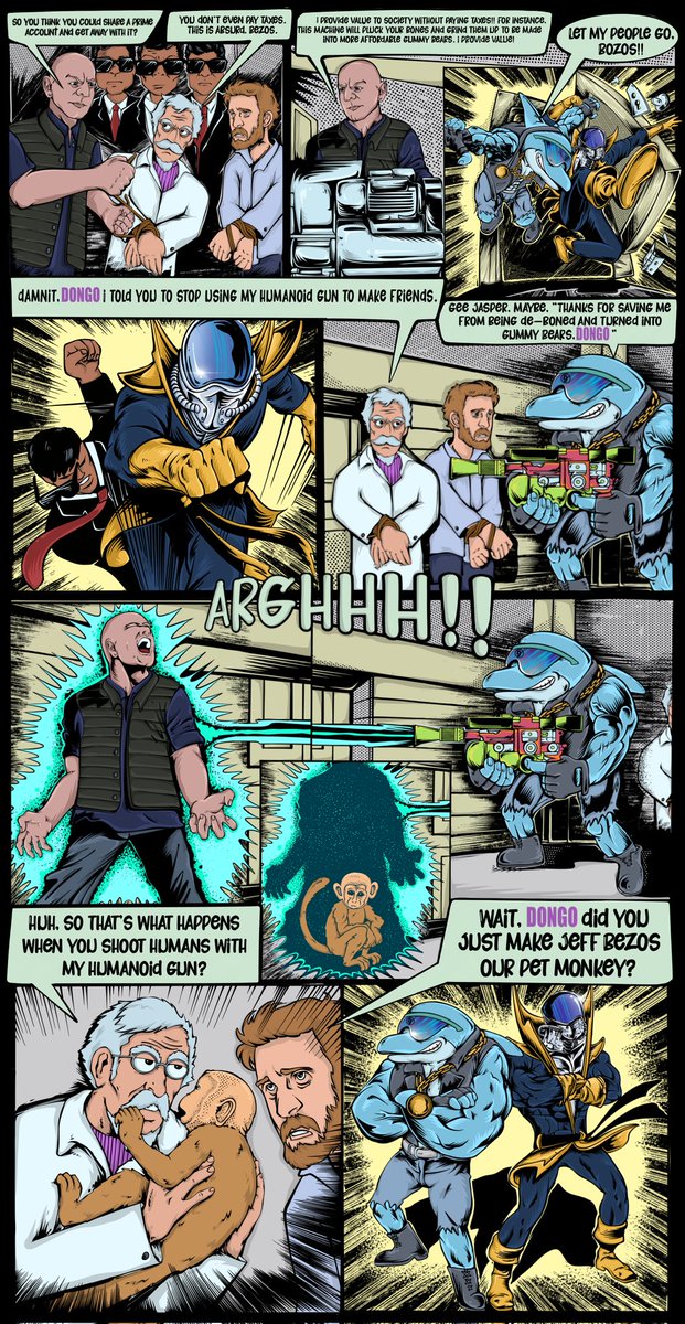 DONGHoldings's tweet photo. Introducing the new collab between @DongoDaDolphin x @JeffBezos 

We've been sitting on this for awhile. Decided it is too dope not to share. 

Thanks to @JeffBezos for being a good sport and letting us turn you into a mischievous monkey. https://t.co/JbOLKx3QYS