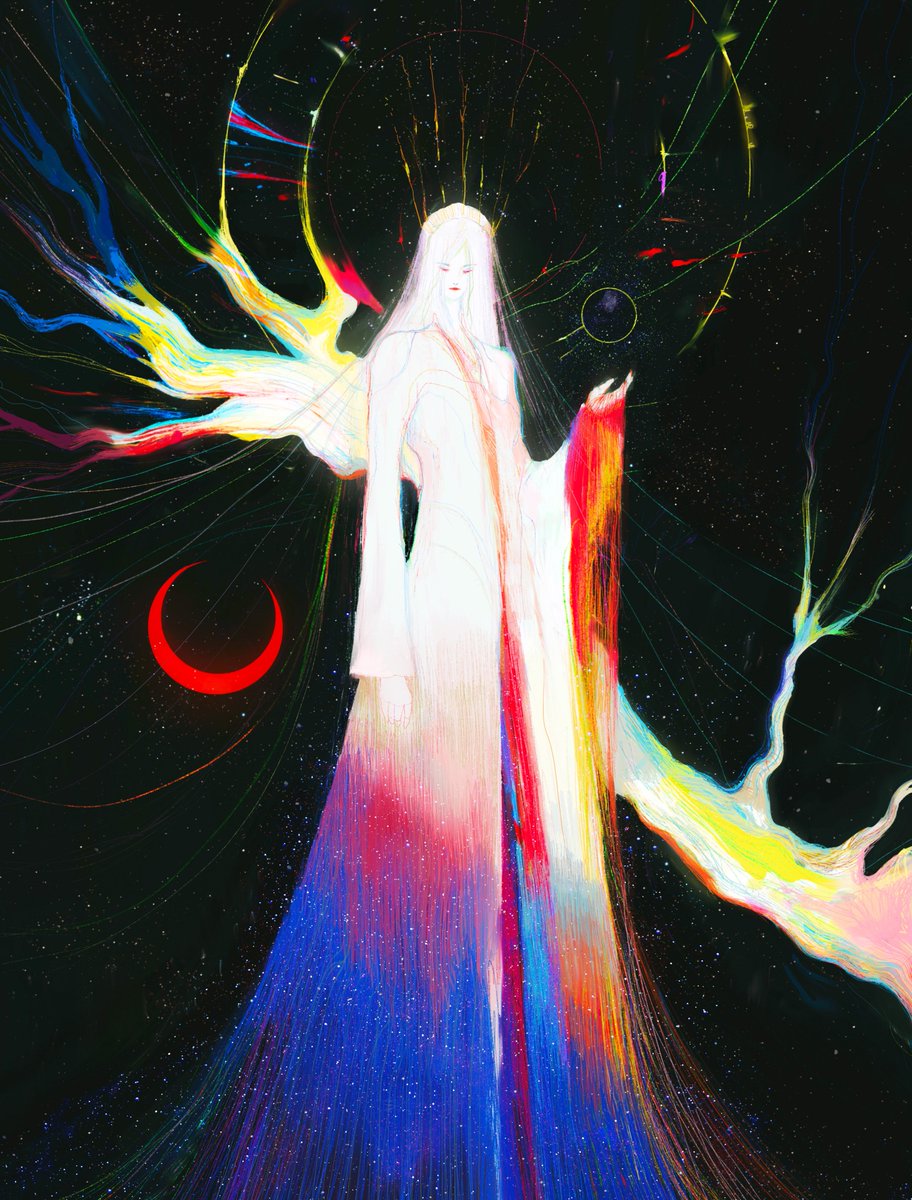 wiresandtrees's tweet photo. Hey friends, happy to say my newest painting, 'The Weaver of Worlds' is now live on FND :) - you can find the story behind it and a link to it in my next tweet https://t.co/H1uuzeYnqX