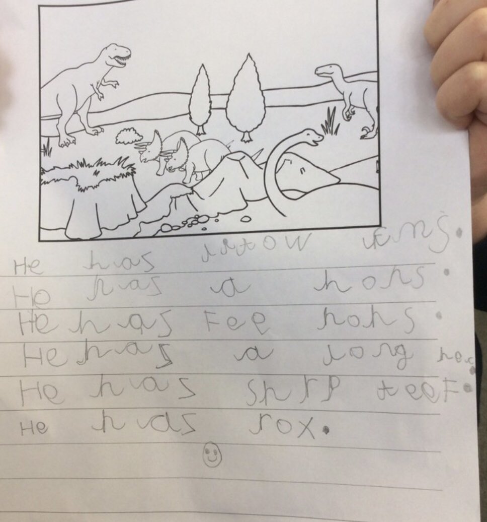 WHSyearr's tweet photo. We have had some fantastic writing about dinosaurs this week. Well done Reception! 🦖🦕 https://t.co/rOb47Q86x9
